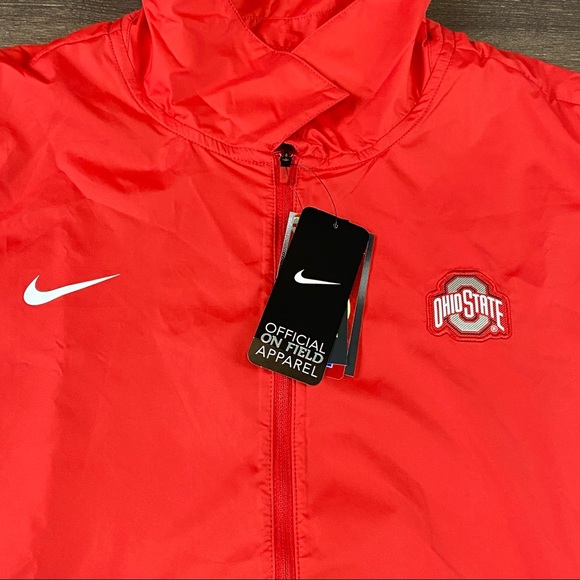 Nike Ohio State Buckeyes Men’s Red & Gray College Track Jacket Windbreaker Sz XL - Picture 5 of 7